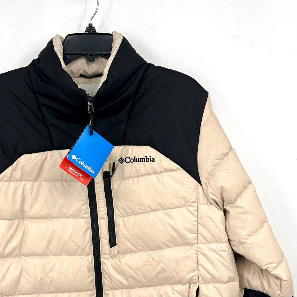 COLUMBIA Men's Autumn Park Down Jacket Small Cream Black NWT