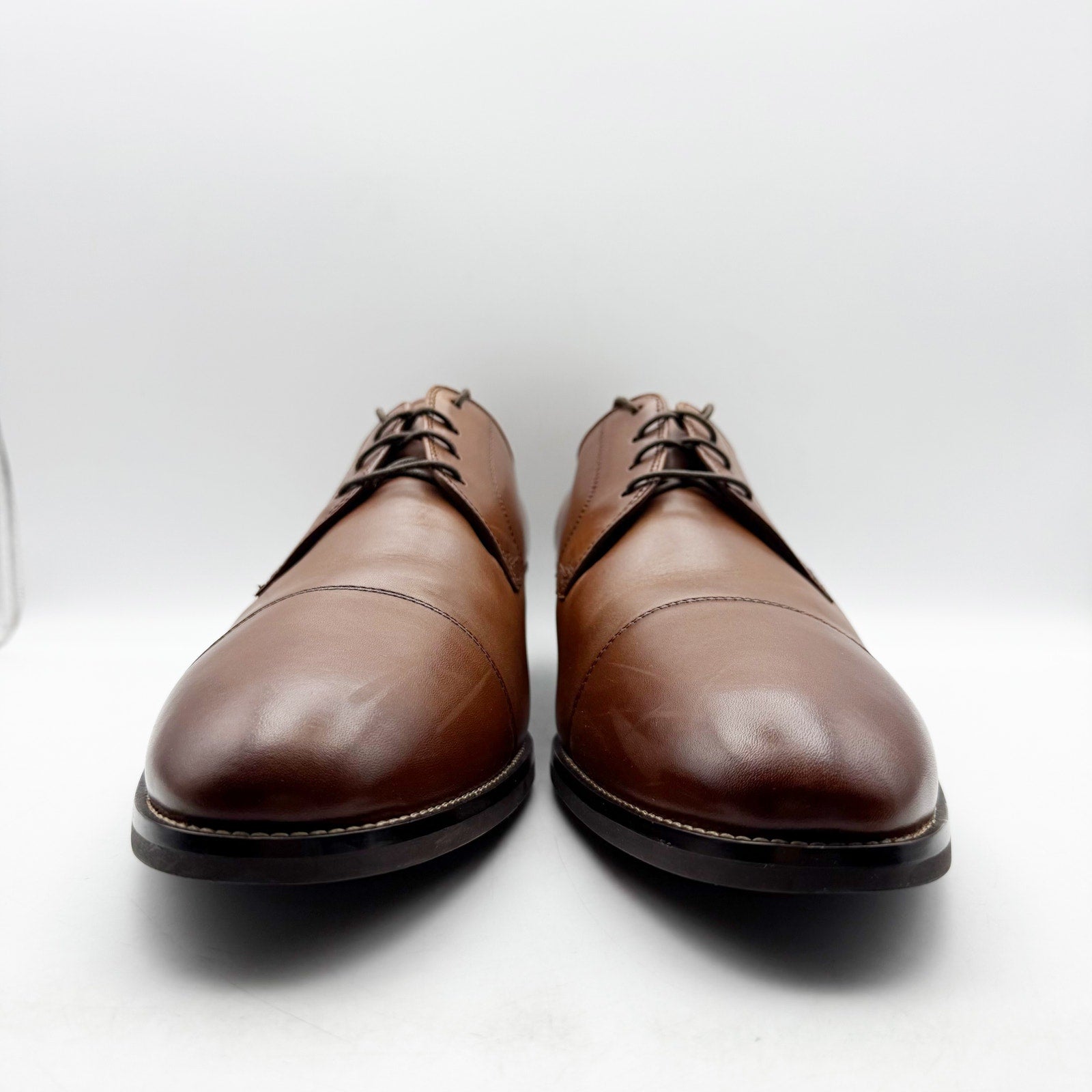 Cole Haan Mens Lenox Hill Cap Oxford Shoes US 15 M Brown Leather Split Toe NIB