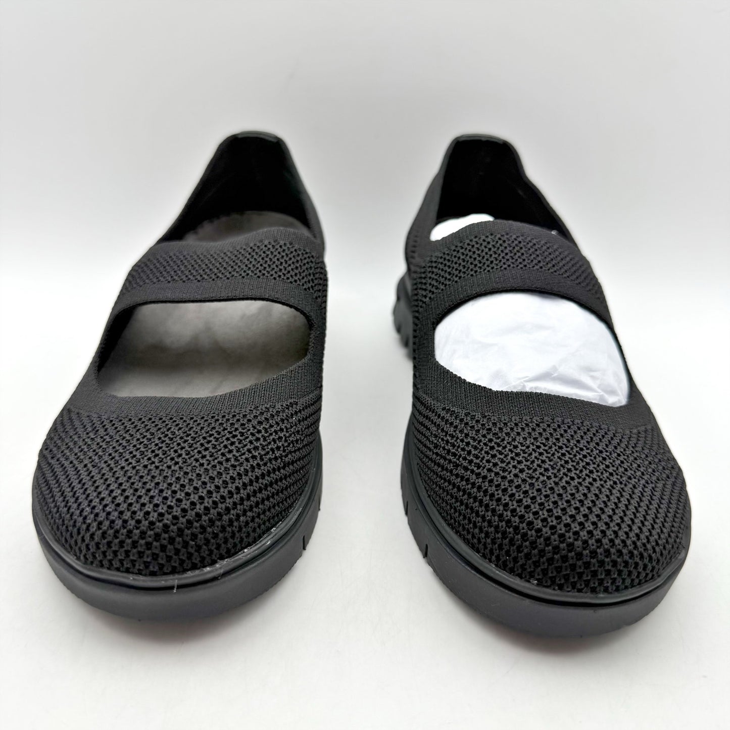 David Tate Womens Comfy Mary Jane Shoes US 6 M Black Knit NIB