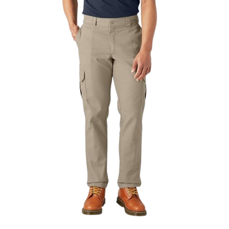 DICKIES Men's Twill Stretch Cargo Pants 30x30 Khaki Tan Straight Leg NWT