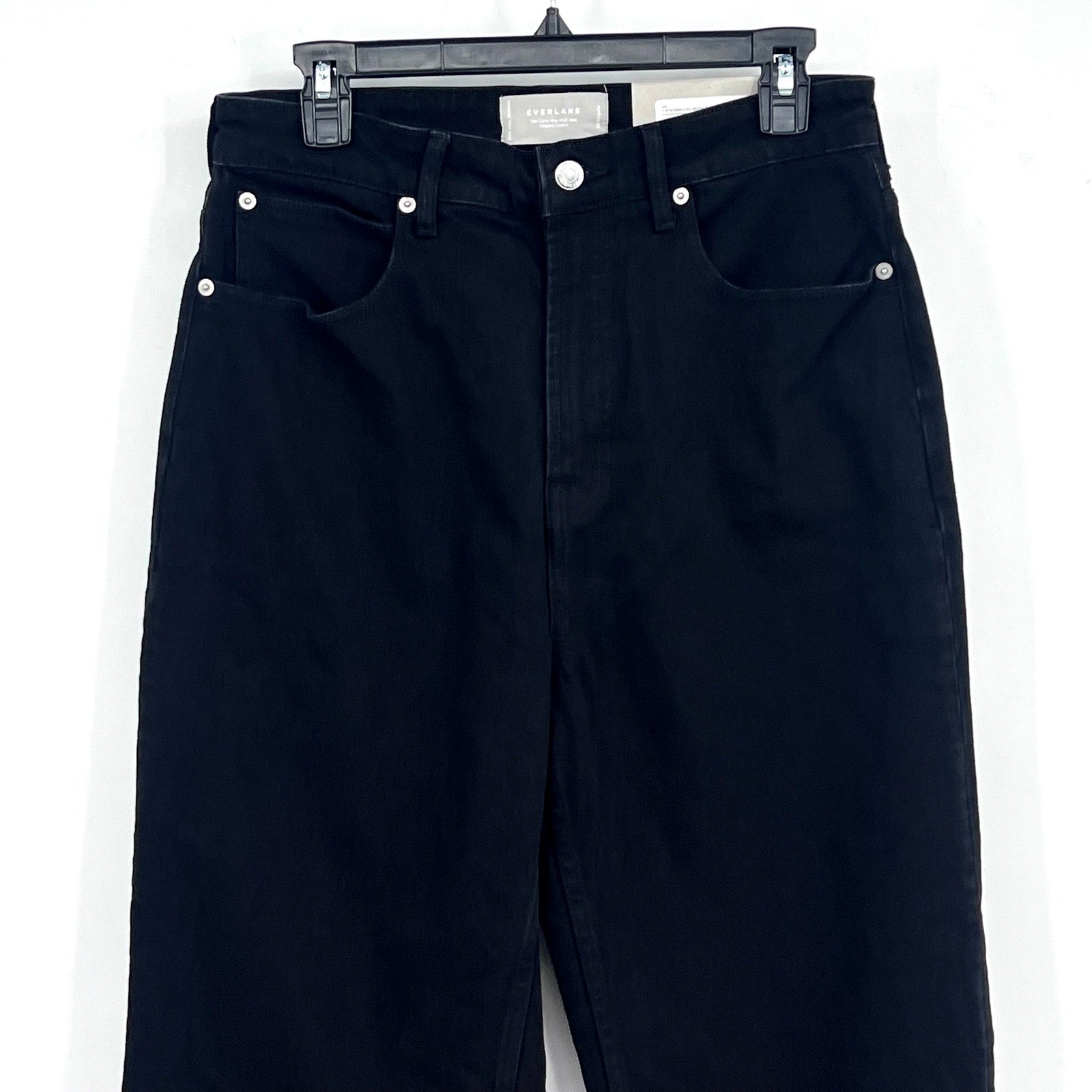 EVERLANE Women's The Curvy Way High Jeans 30x28 US 10 Black Organic Cotton NWT