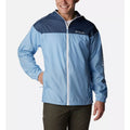 COLUMBIA Mens Flash Challenger Novelty Windbreaker Medium Blue Hooded Jacket NWT