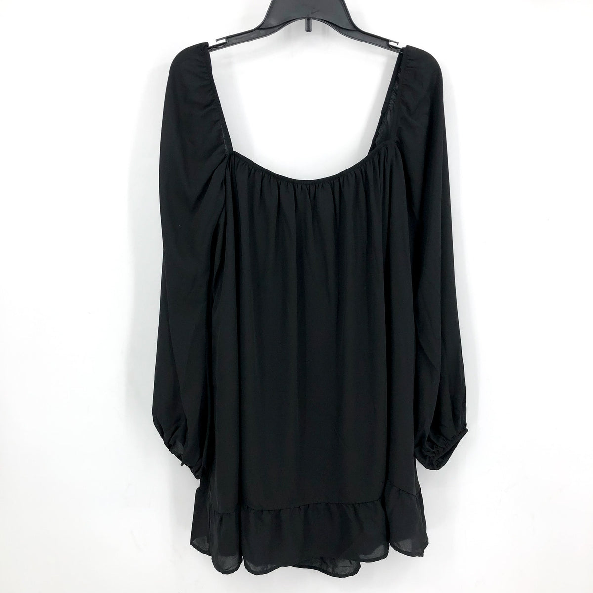 SHOW ME YOUR MUMU Women's Briar Mini Dress Medium Black Ruffle Long Sleeve NWT