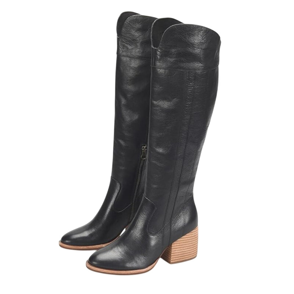 Kork-Ease Womens Avril Knee High Boots Size 8.5 M EU 39 Black Leather NIB