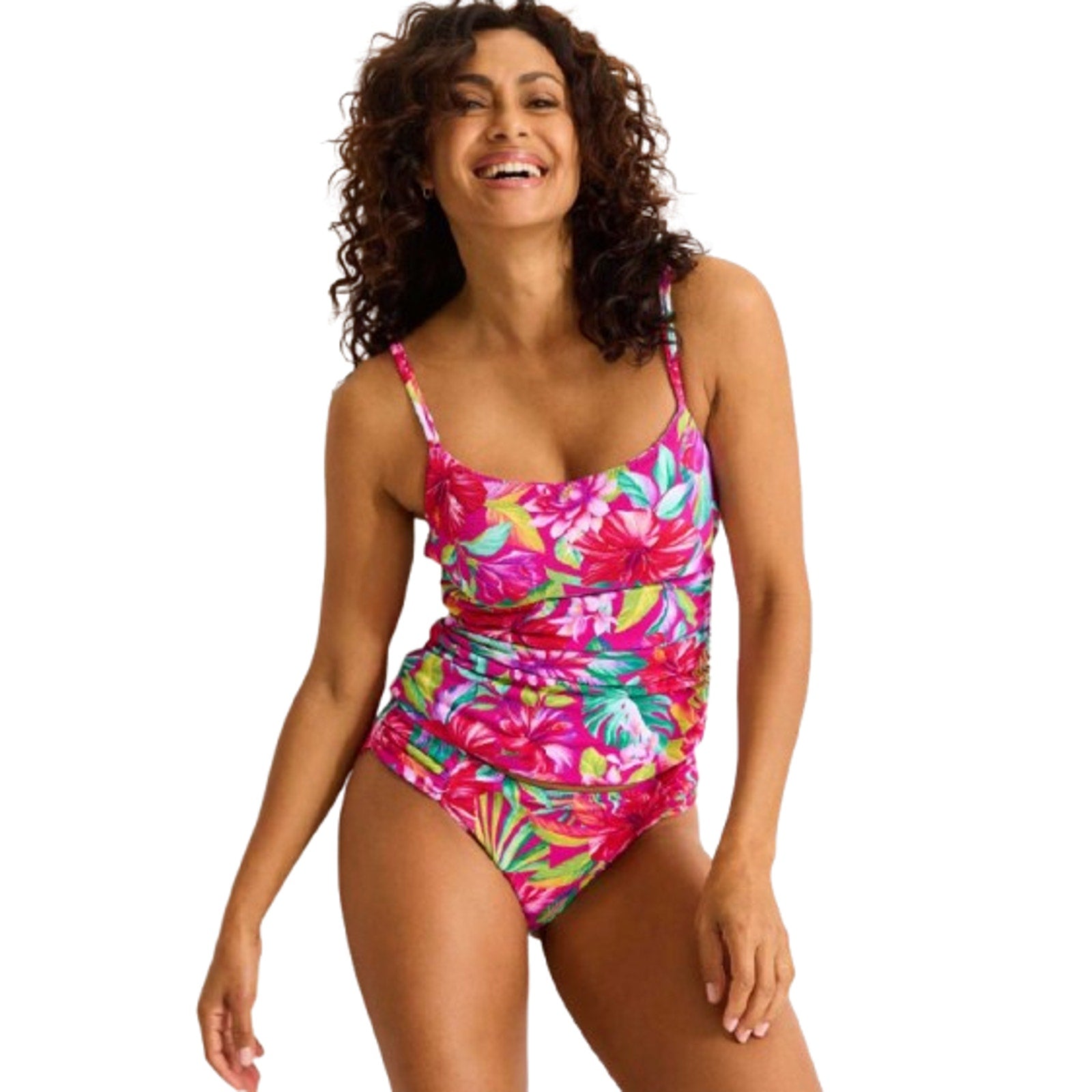 TOMMY BAHAMA Fiesta Reversible Tankini Top Small White Pink  Island Cays NWT
