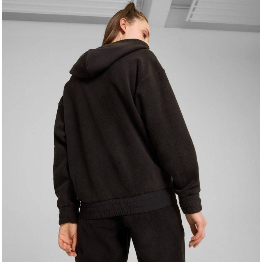 PUMA Women's ESS Elevated FZ Hoodie Medium Black Sweatshirt Fleece NWT