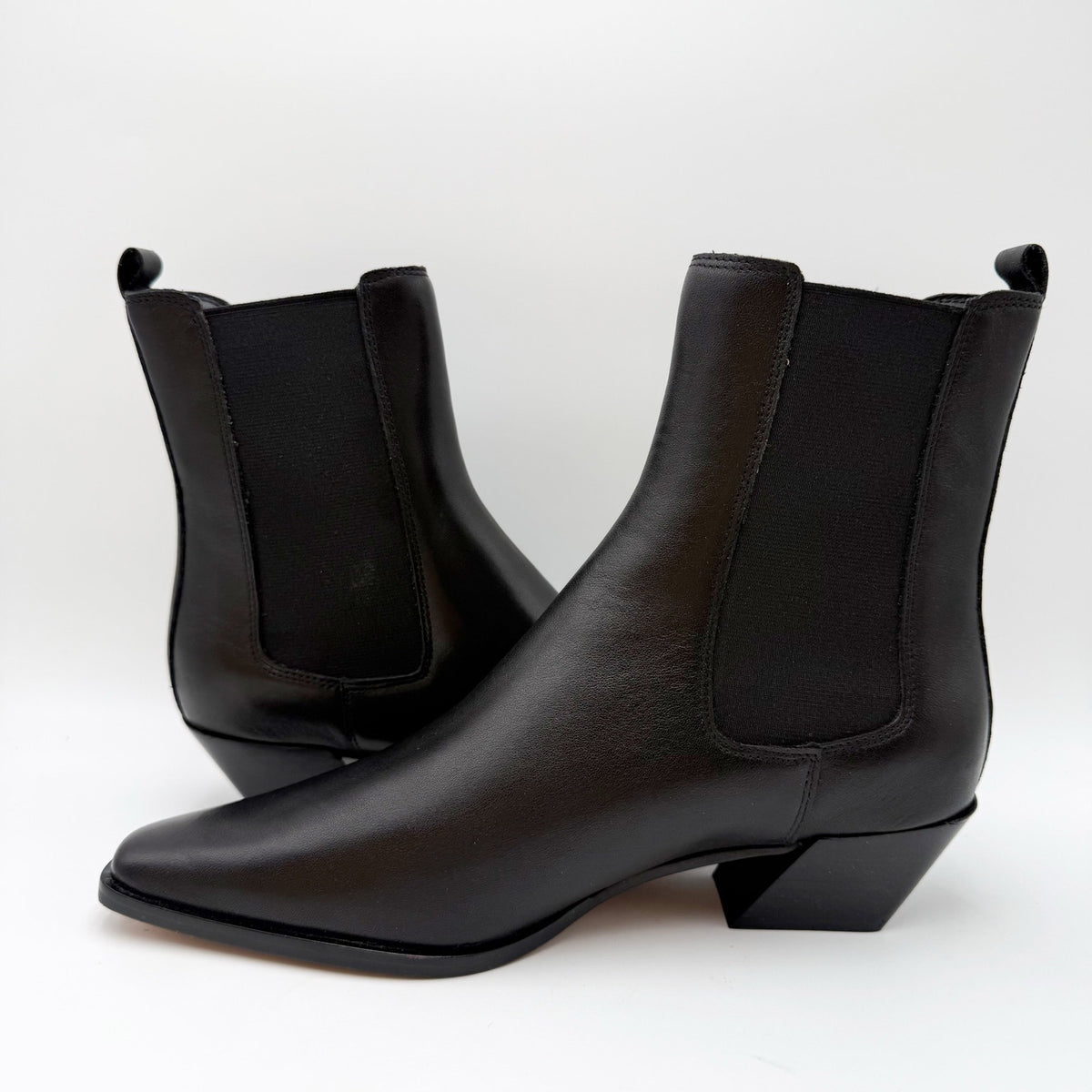 Steve Madden Womens Evan Ankle Booties Size 9.5 M Black Leather NWOB