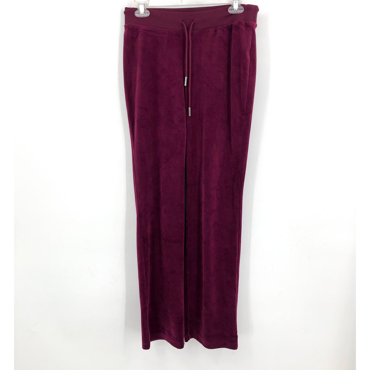 JUICY COUTURE Women's OG Big Bling Velour Track Pants Small Red Candied Fig NWT