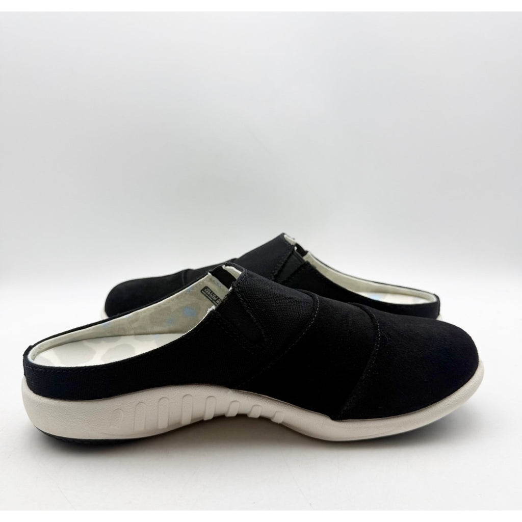 Spenco Women's Siesta Bokeh Layered Clogs Size 7.5 WIDE Black Slip-On NIB