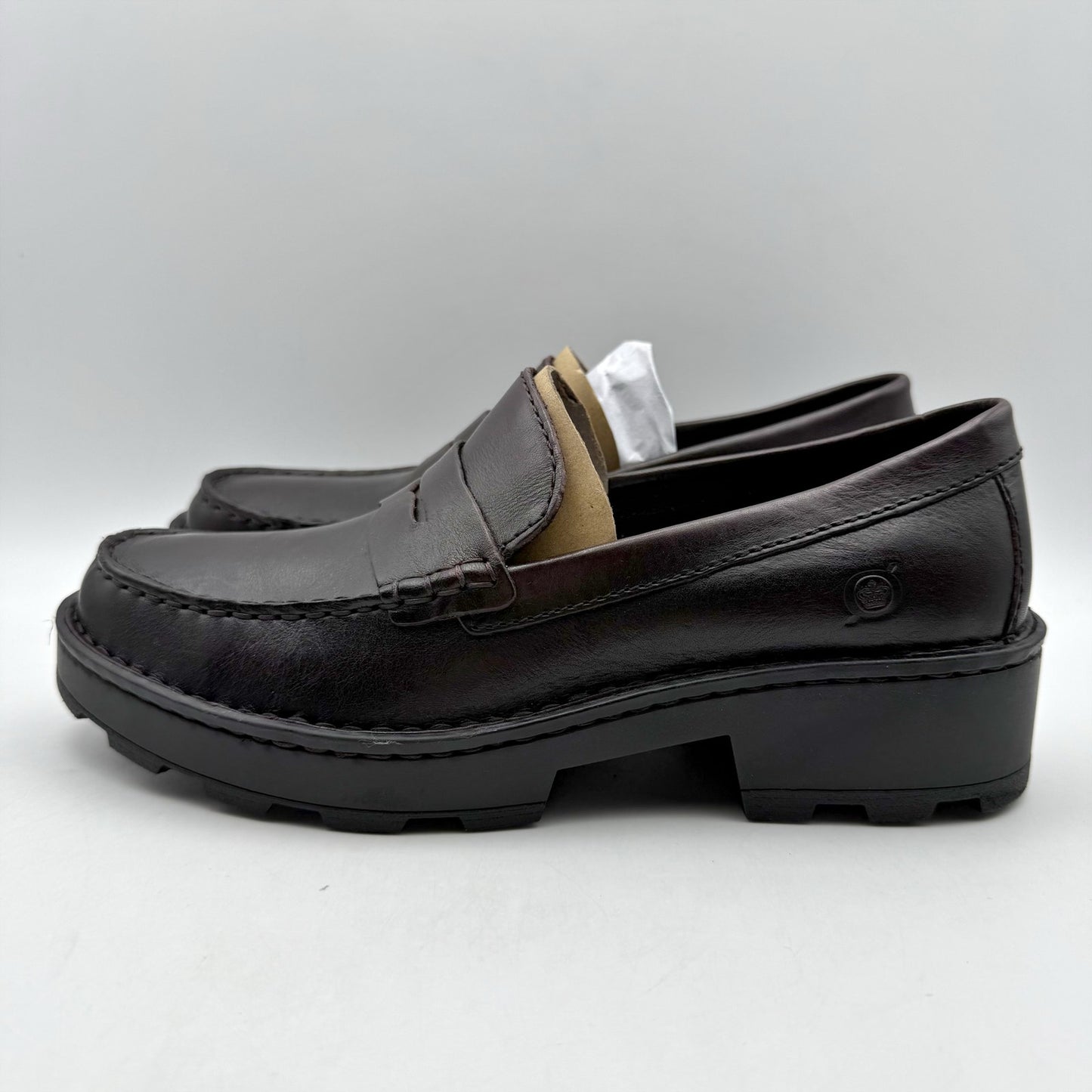 Born Womens Carrera Loafers US 7 M EU 37.5 Burgundy Leather Slip On NIB