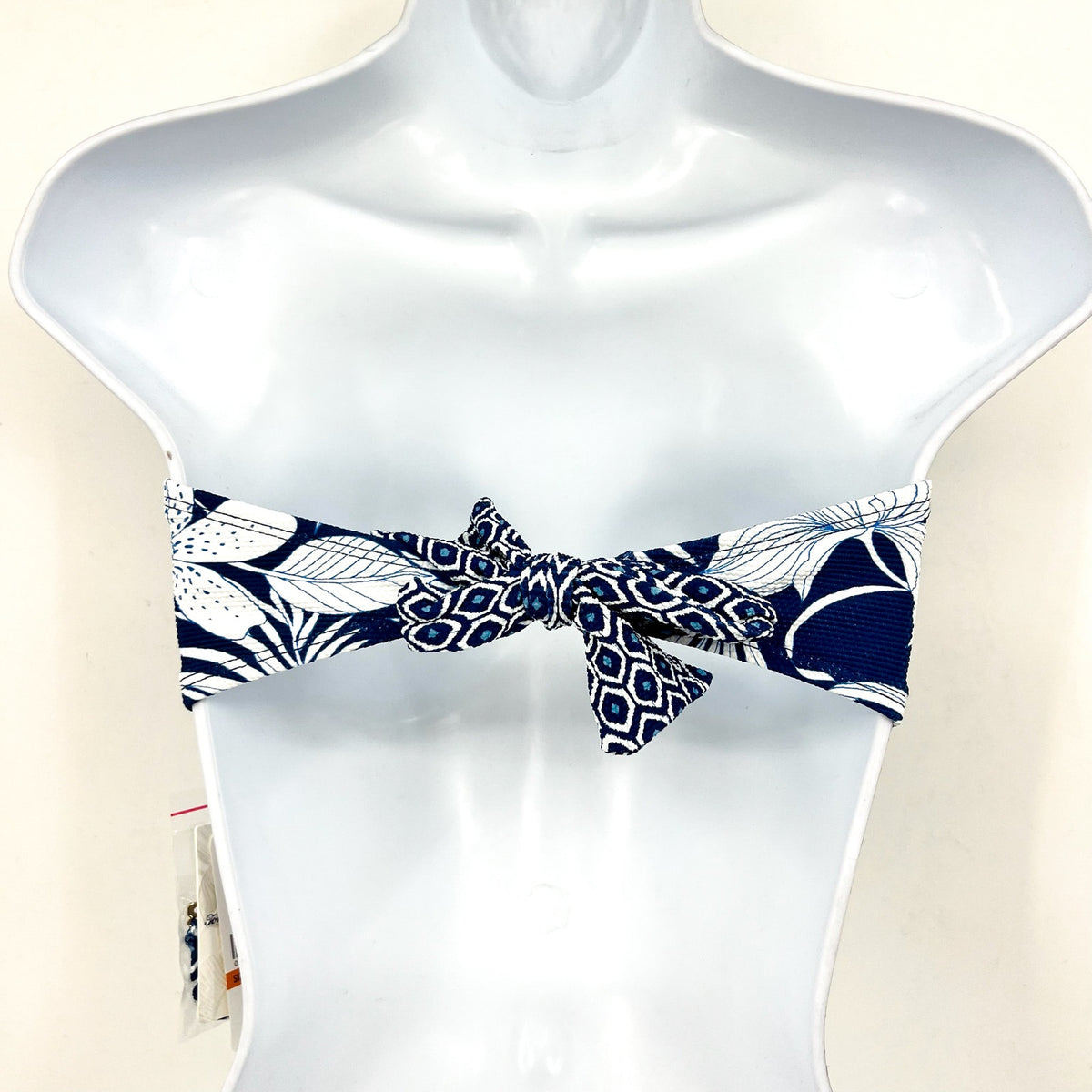 TOMMY BAHAMA Island Cays Blooms Bandeau Bikini Top Small Indigo Tide NWT