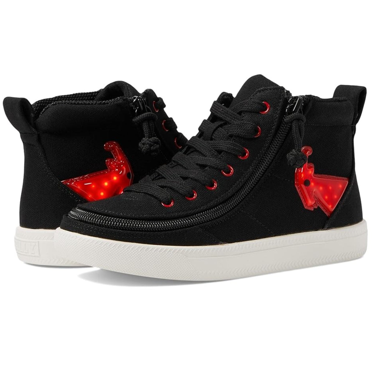 Billy Big Kids Classic DR High Sneaker Size 5 Wide EU 37 Black Red Light Up NIB