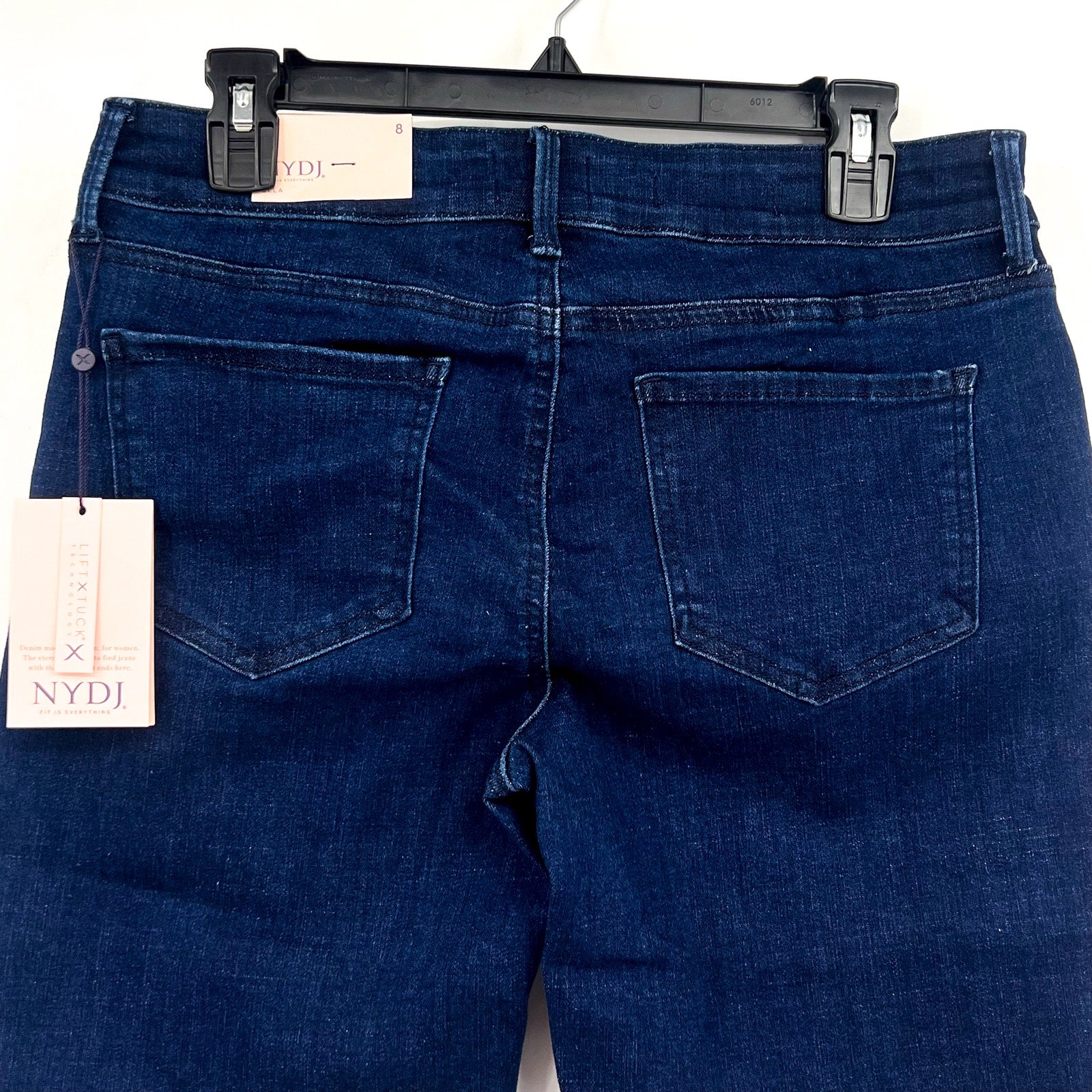 NYDJ Womens Ella Denim Shorts Size 8 Dark Blue Arise 8" Inseam NWT
