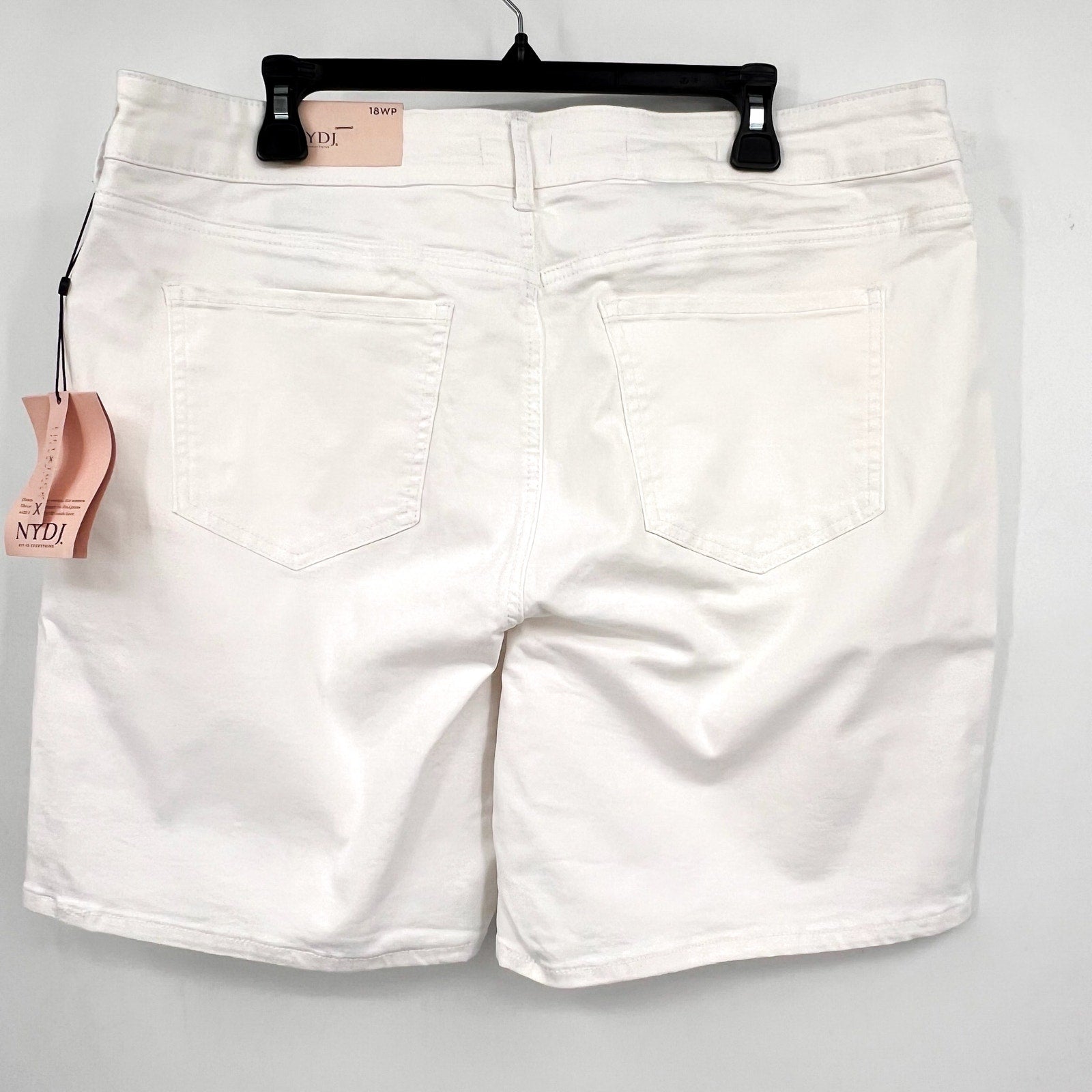 NYDJ Womens Ella Denim Shorts Size 18W PETITE Optic White 8" Inseam NWT