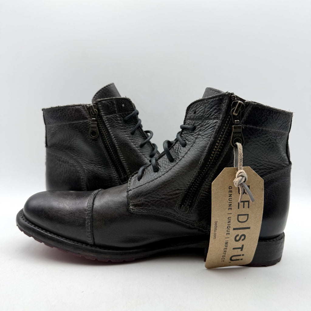 Bed Stu Womens Bonnie II Ankle Boots Size 8.5 EU 39 Black Leather NIB