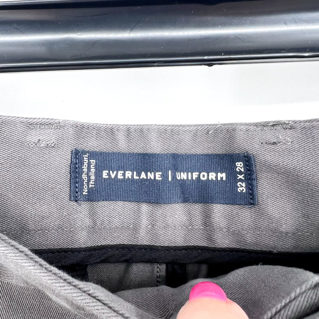 EVERLANE Uniform Mens Performance Chino Pants 32x28 Slate Grey Athletic Fit NWT