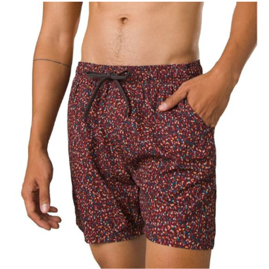 PRANA Men's Plunge Swim Shorts XL Red Cacao Alotta Dots 6" Inseam Liner NWT