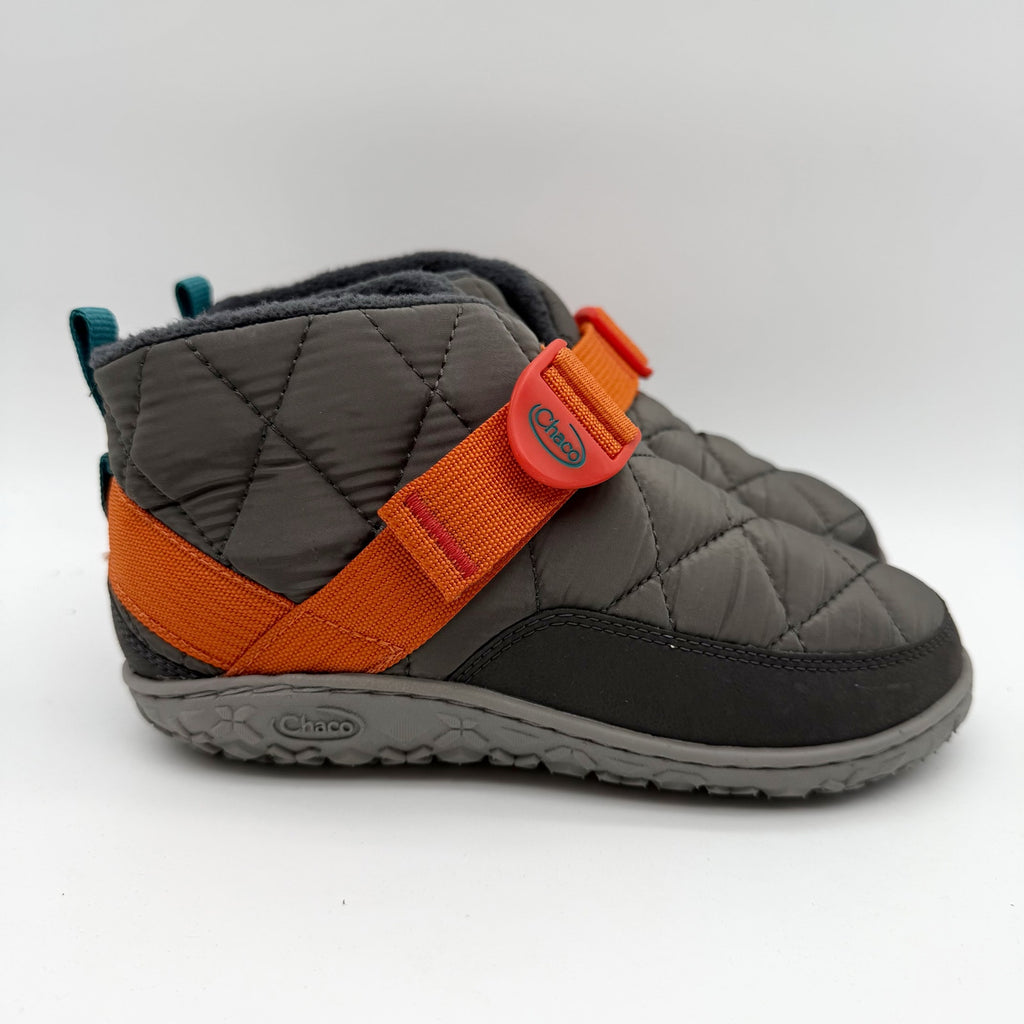 Chaco Kids Ramble Puff Booties US 2.5 M EU 33.5 Grey Orange Water Resistant NIB