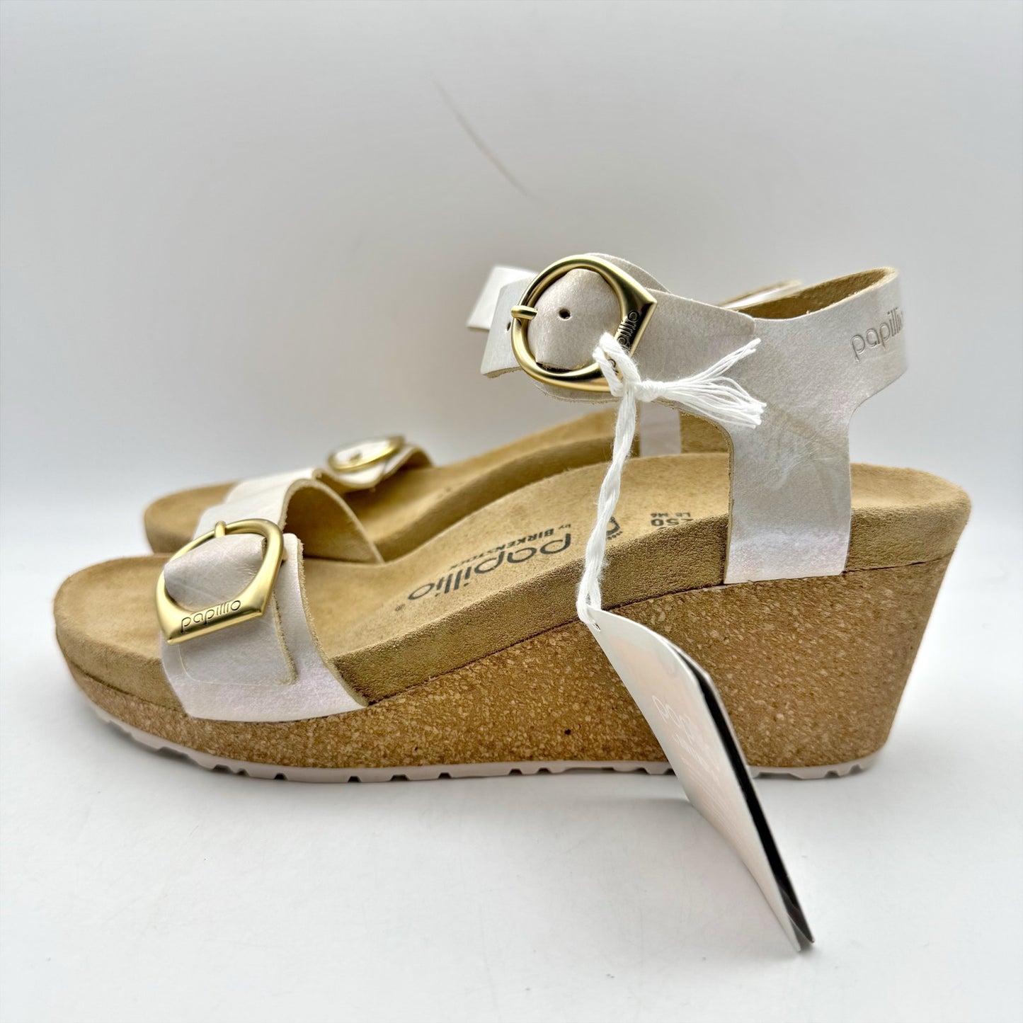 Papillio by Birkenstock Womens Soley Wedge Sandal EU 39 US 8 Silver Leather NWOB