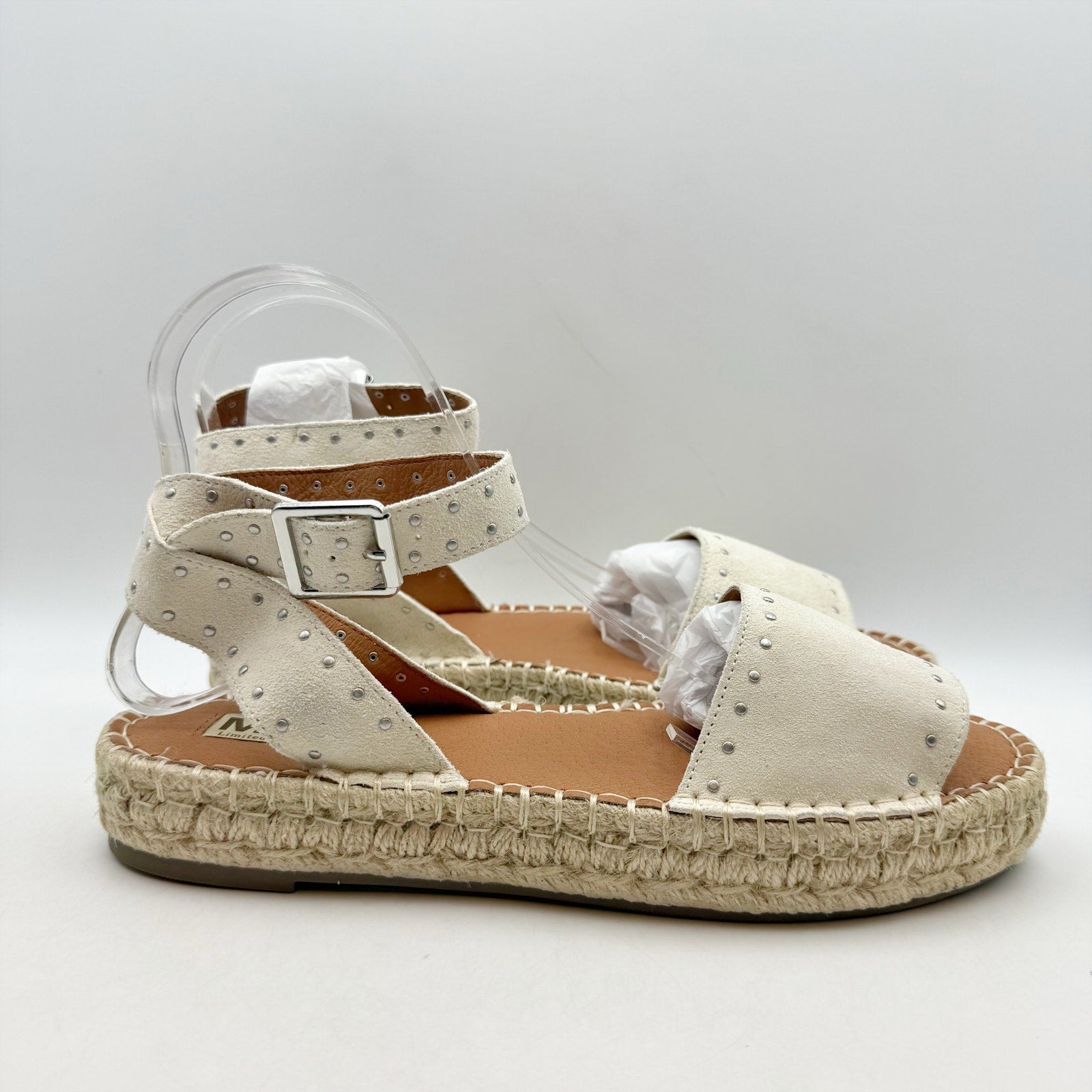 MIA Womens MLE-Diosa Sandals US 10 M EU 41 Bone Cream Suede Espadrille Flats NIB