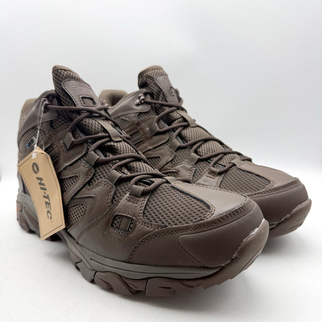 Hi-Tec Mens Ht Ravus Mid Hiking Boots US 15 EU 48 Brown Waterproof NWOB