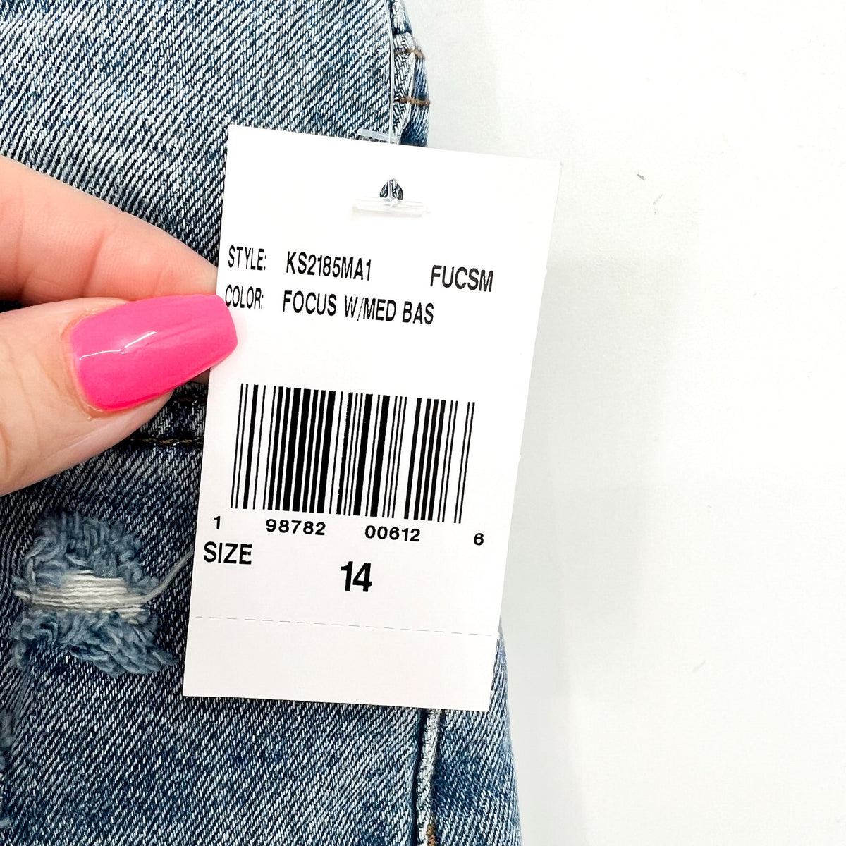 KUT FROM THE KLOTH Hailey Cut-off Denim Shorts Size 14 Focus Blue Jean NWT