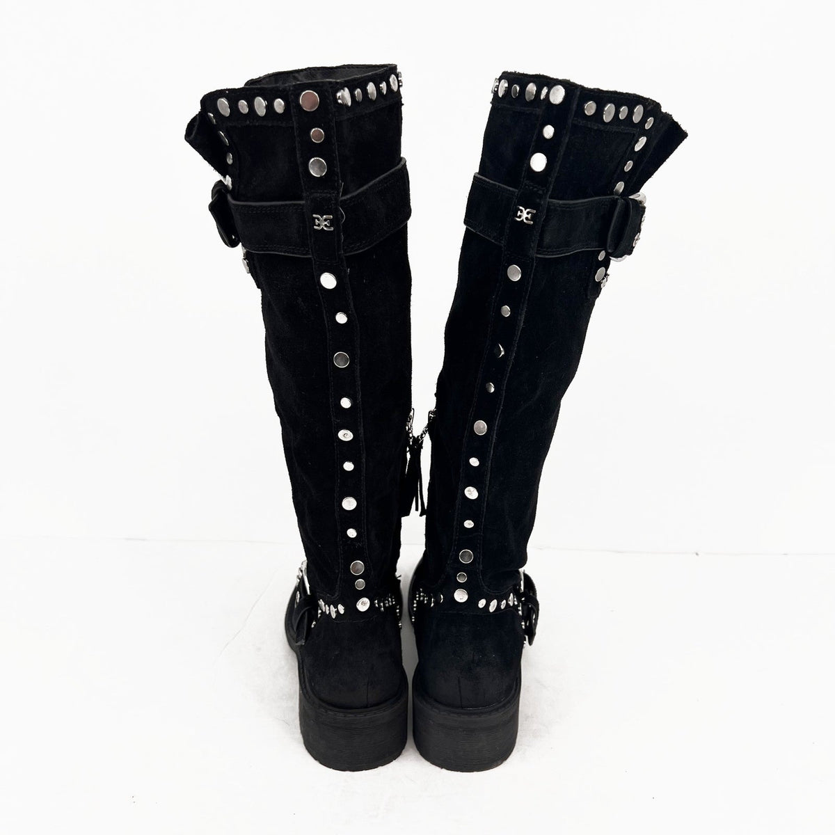 Sam Edelman Womens Deryn Studded Knee High Boots Size 7 EU 37 Black Suede NWOB
