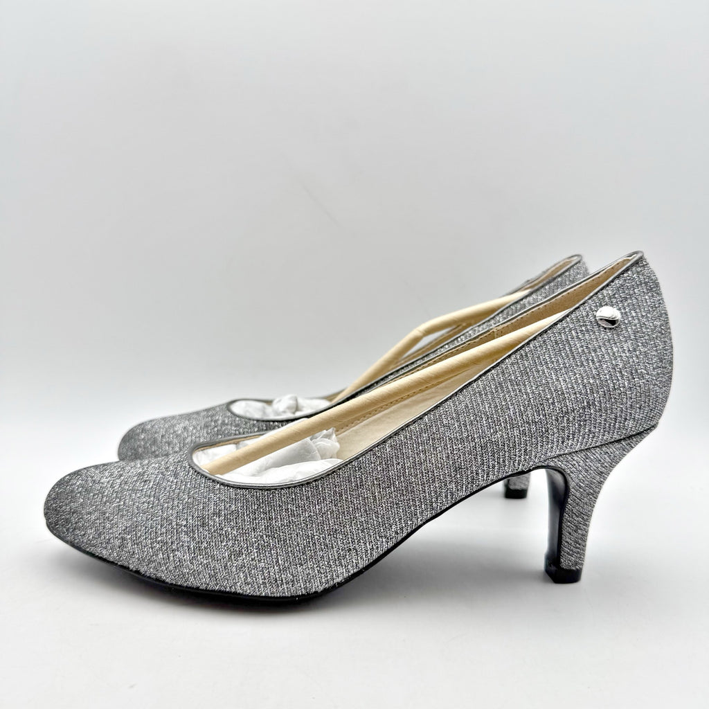 LifeStride Womens Parigi Pumps Size 7.5 Silver Metallic Heels NIB
