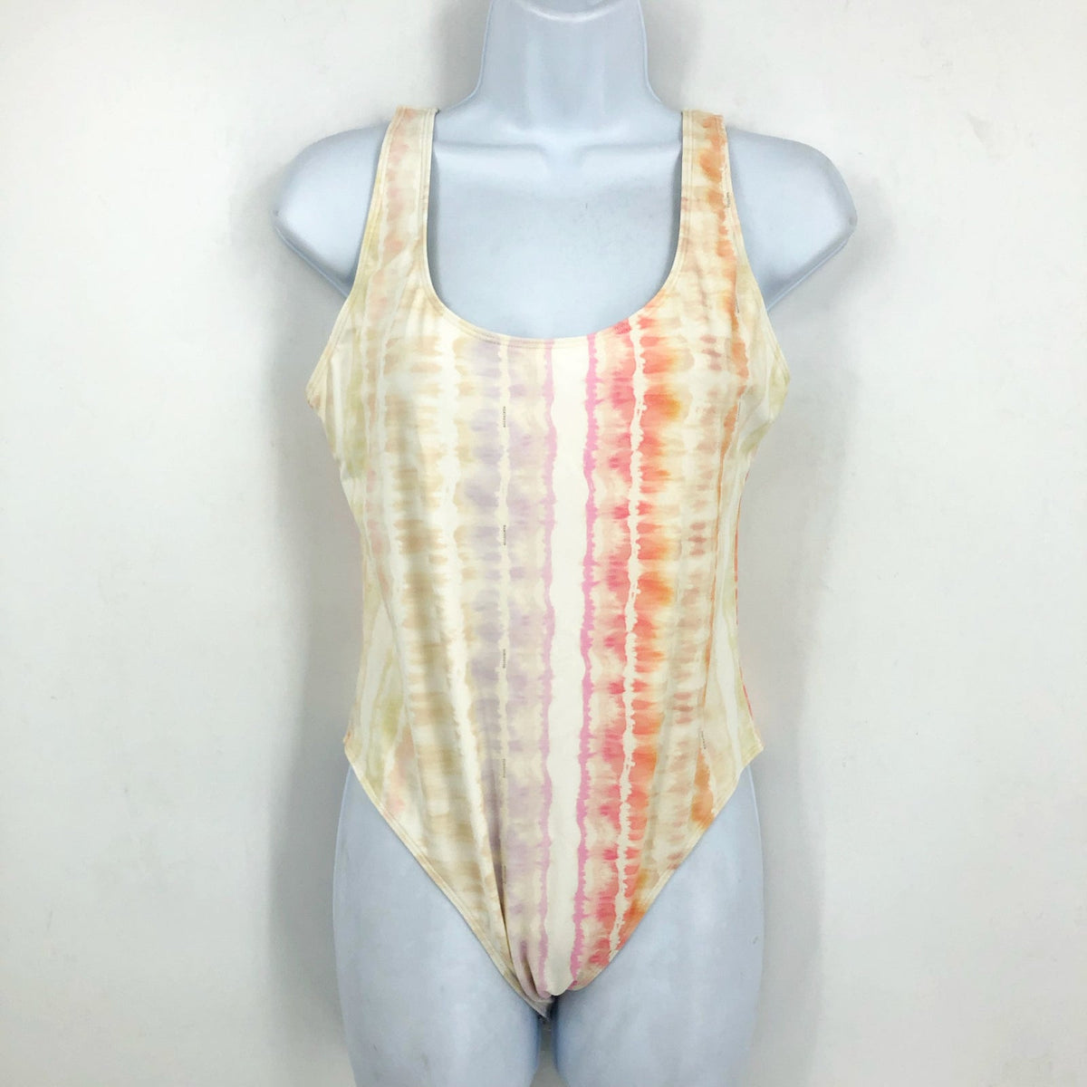 ALLSAINTS Women's Niki Marea Swimsuit One Piece Large Rainbow Pastel NWT