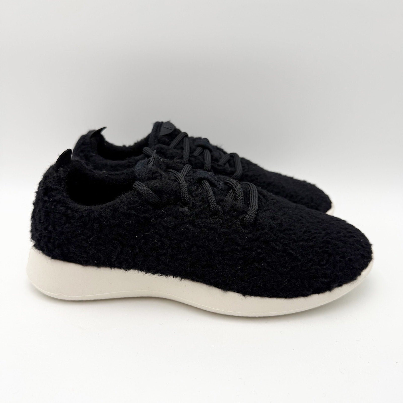 AllBirds Womens Runner Fluff Sneakers Size 6 EU 36 Black Merino Wool Comfort NIB