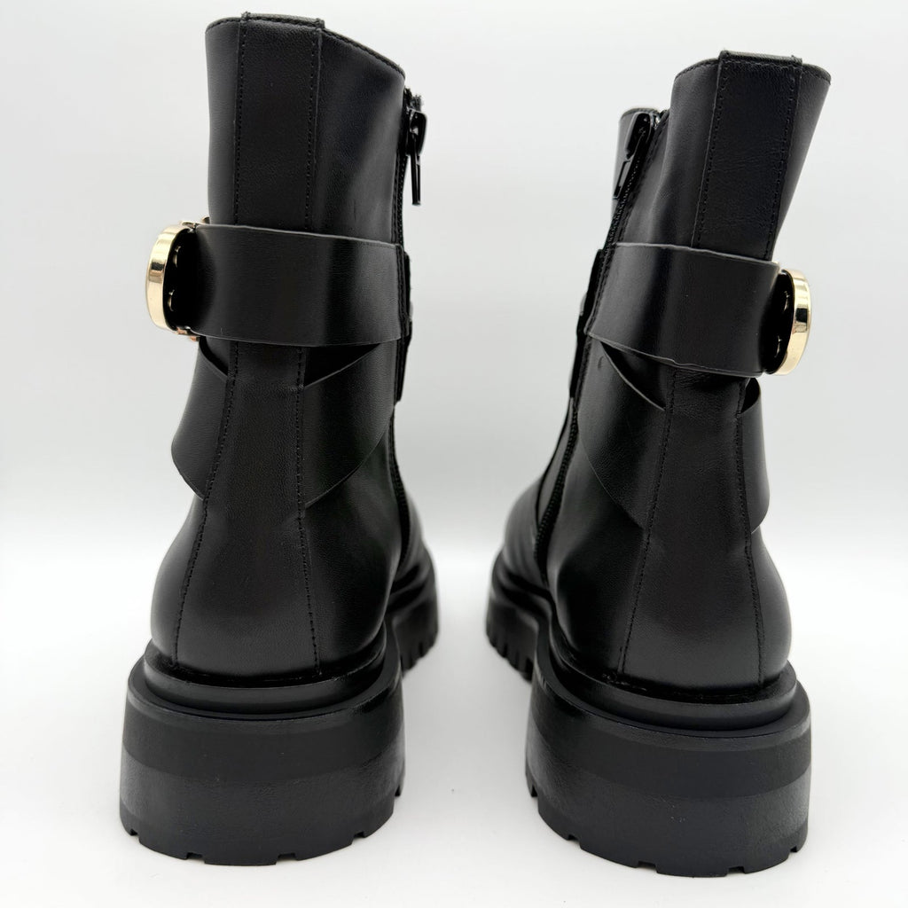 Steve Madden Womens Lonny Ankle Booties US 7.5 EU 38 Black Leather NIB