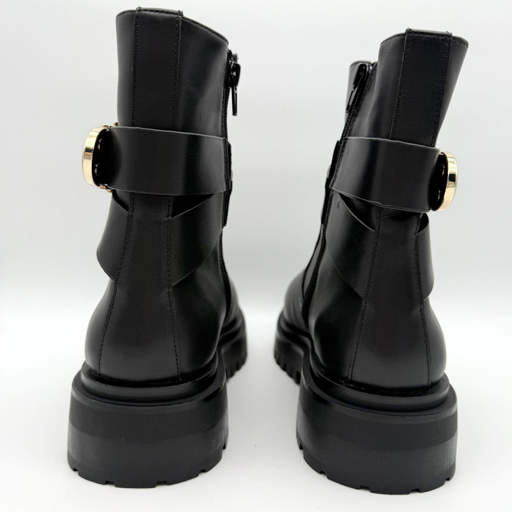 Steve Madden Womens Lonny Ankle Booties US 7.5 EU 38 Black Leather NIB