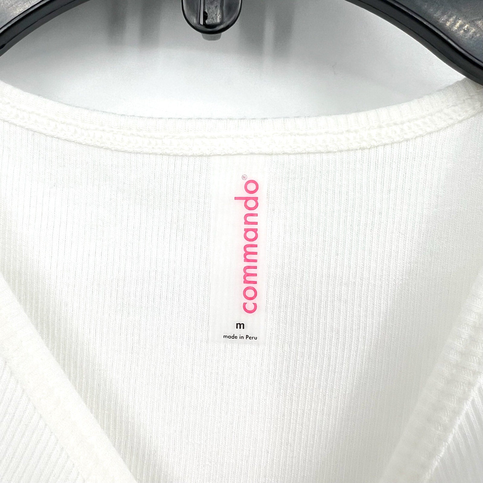 COMMANDO Women's Luxury Rib Signature Bodysuit Medium White Sleeveless NWT