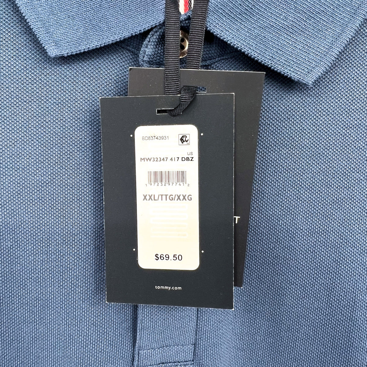 TOMMY BAHAMA Men's Classic Fit Short Sleeve Polo Shirts XXL Blue Aegean Sea NWT