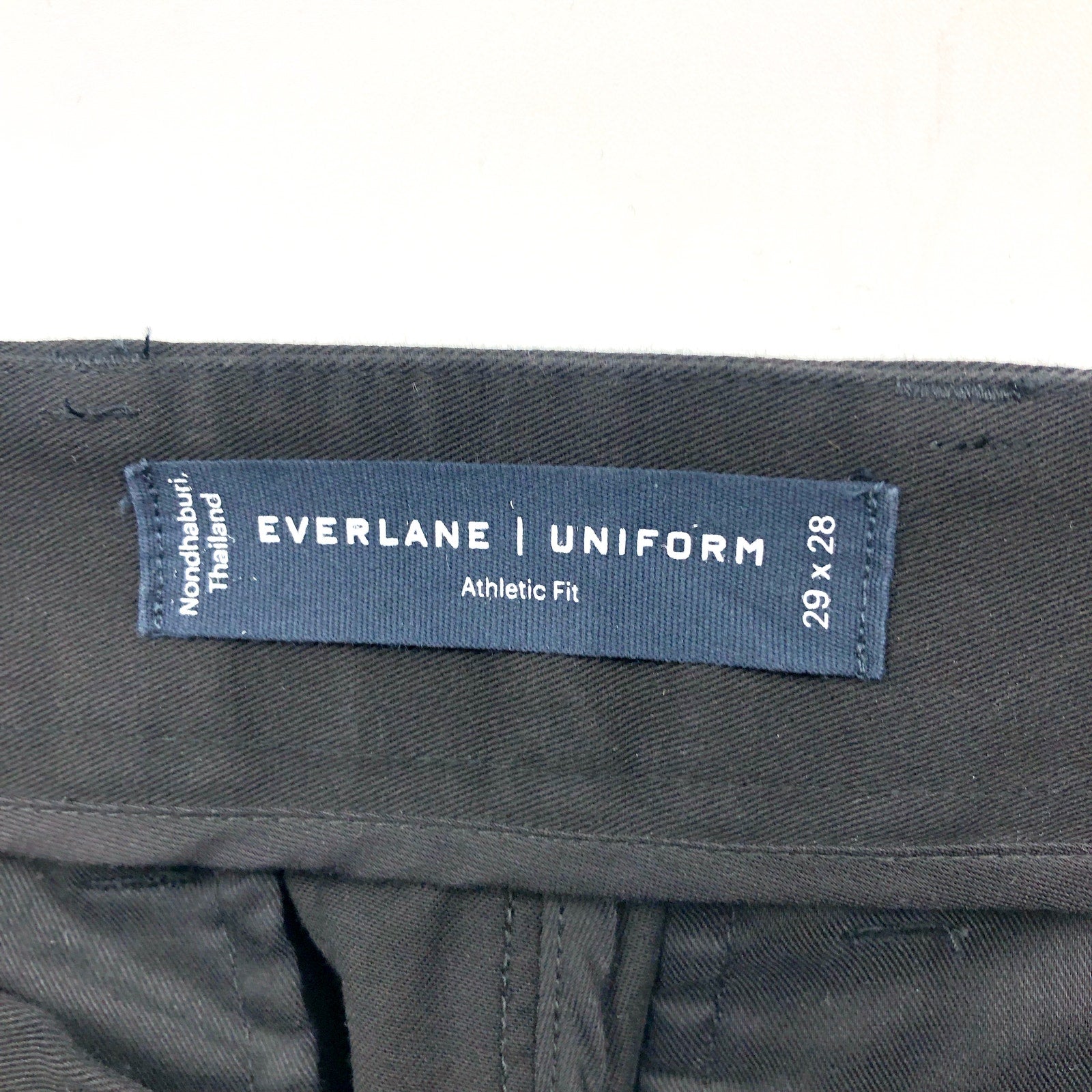 Everlane Uniform Men's Performance Chino Pants 29X28 Black Flat Front NWT