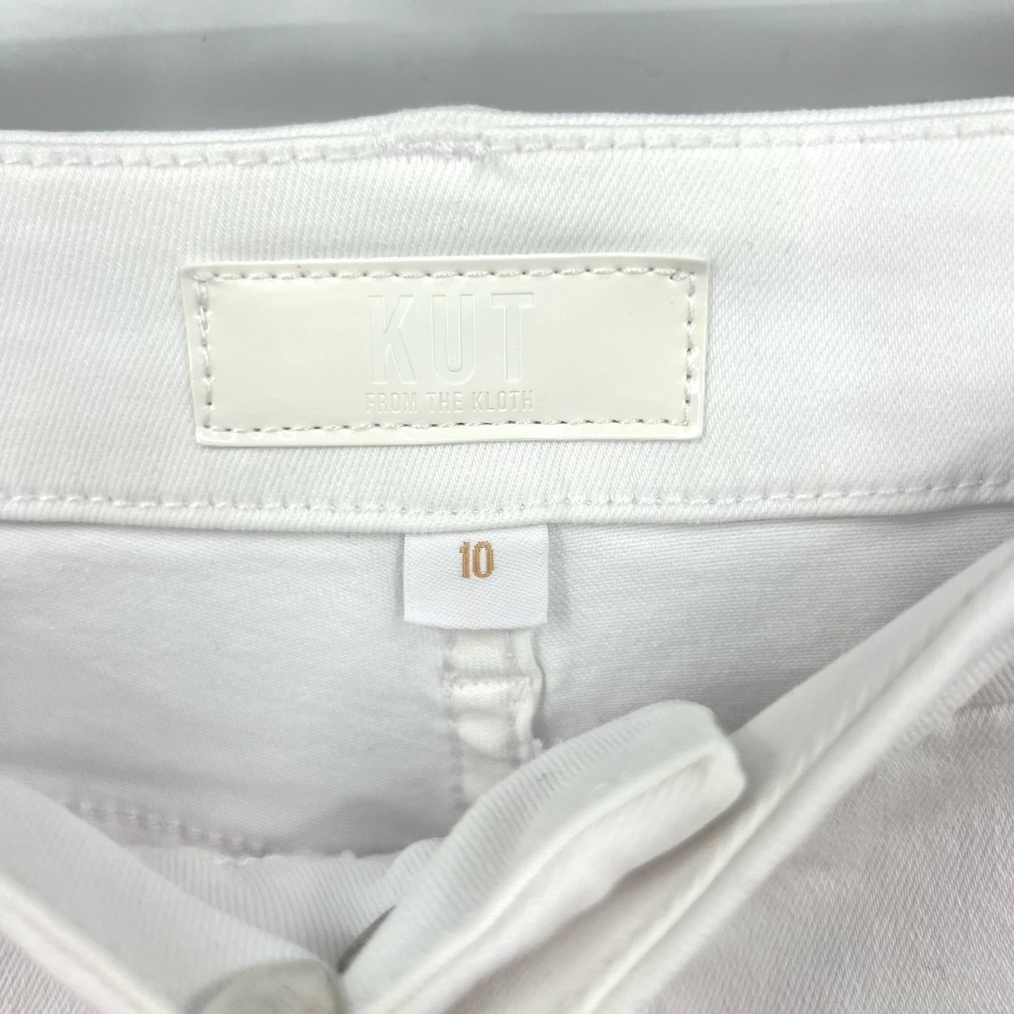 KUT FROM THE KLOTH Meg Wide Leg Jeans Size 10 Optic White High-Rise Fab AB NWT