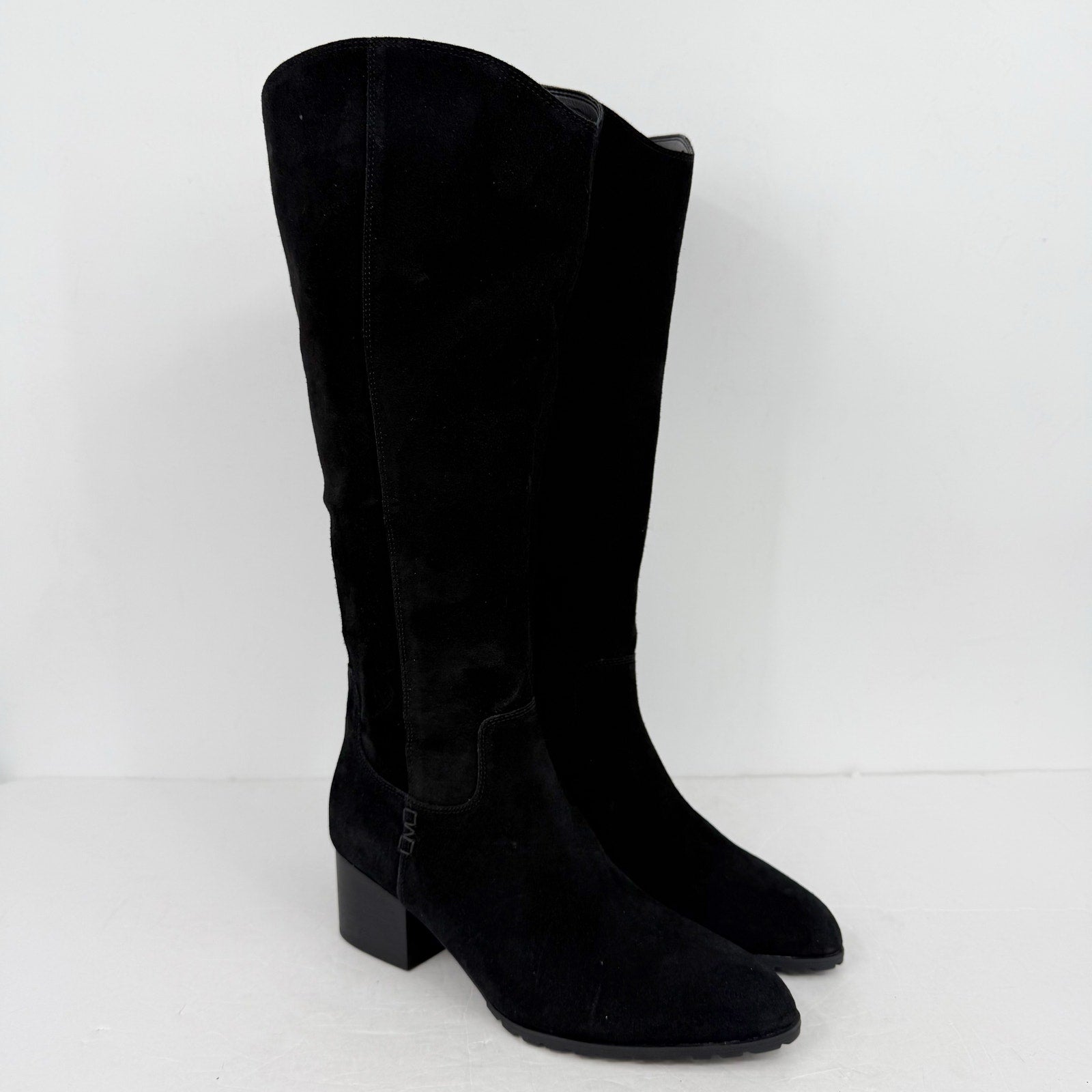 Vionic Women Bixby Knee High Boot 11M Wide Calf Black Suede Water Repellent NWOB