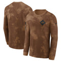 NIKE Mens Carolina Panthers Long Sleeve T-Shirt Medium Brown Salute Service NWT