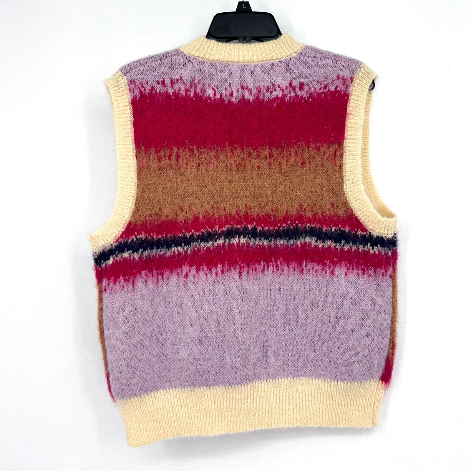 MOHAIR BY ADEDIM ASTERISKS UNISEX Mohair Knit Vest Small Pastel Multi NWOT