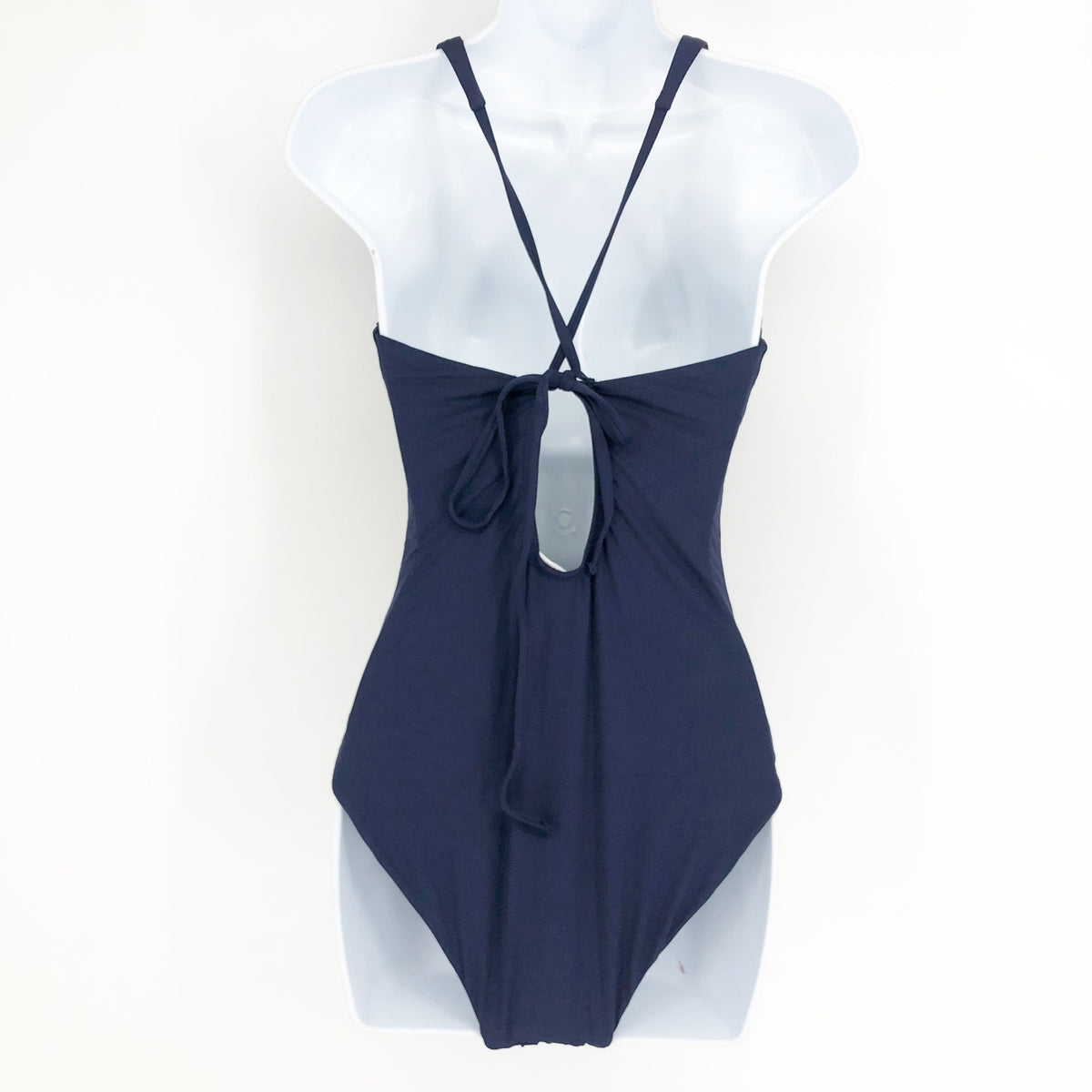ANDIE SWIM Bali One Piece Swimsuit Medium Tall 8-10 Navy Blue Deep Plunge NWT