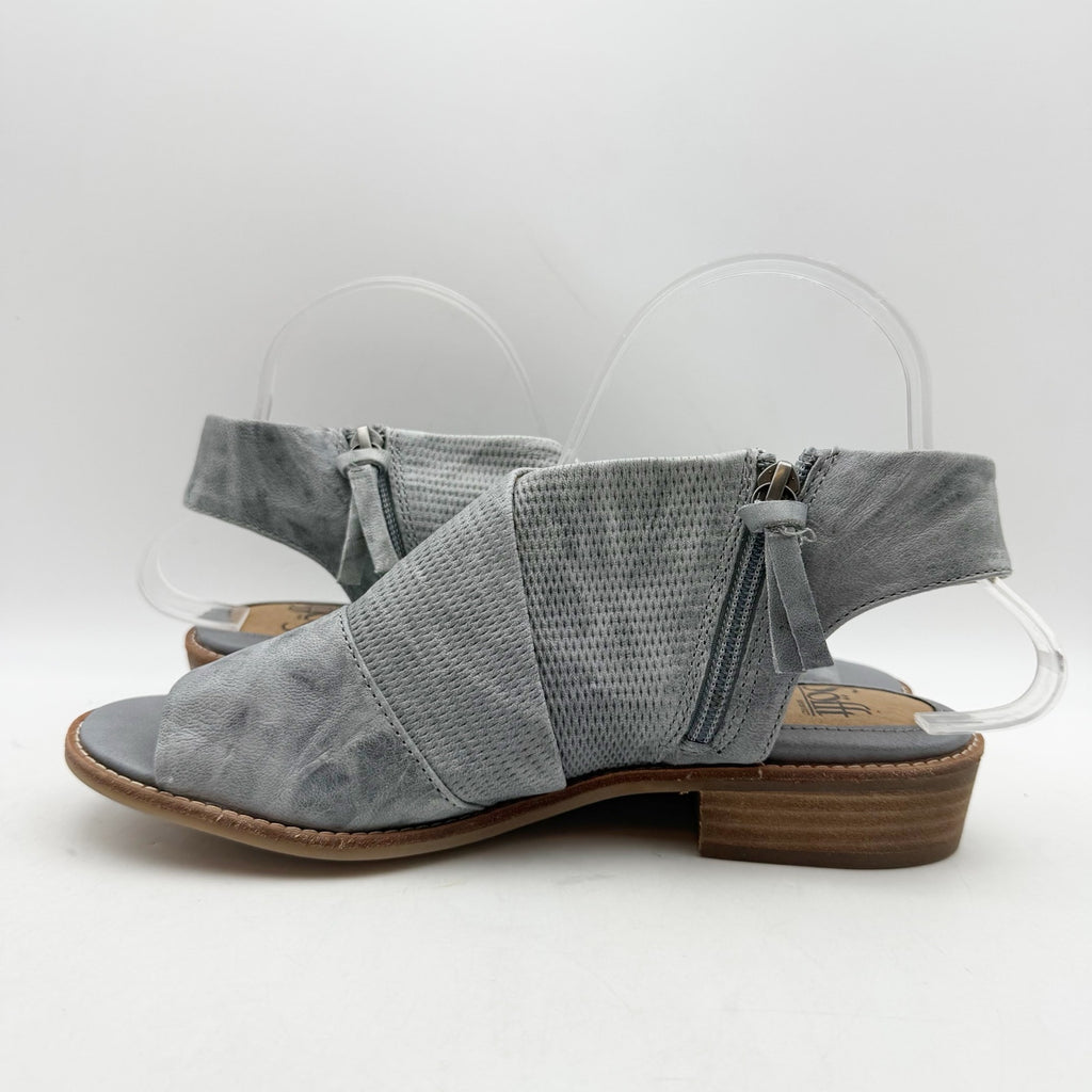 SOFFT Womens Natalia Heeled Sandals Size 7.5 M Grey Blue Suede NWOB