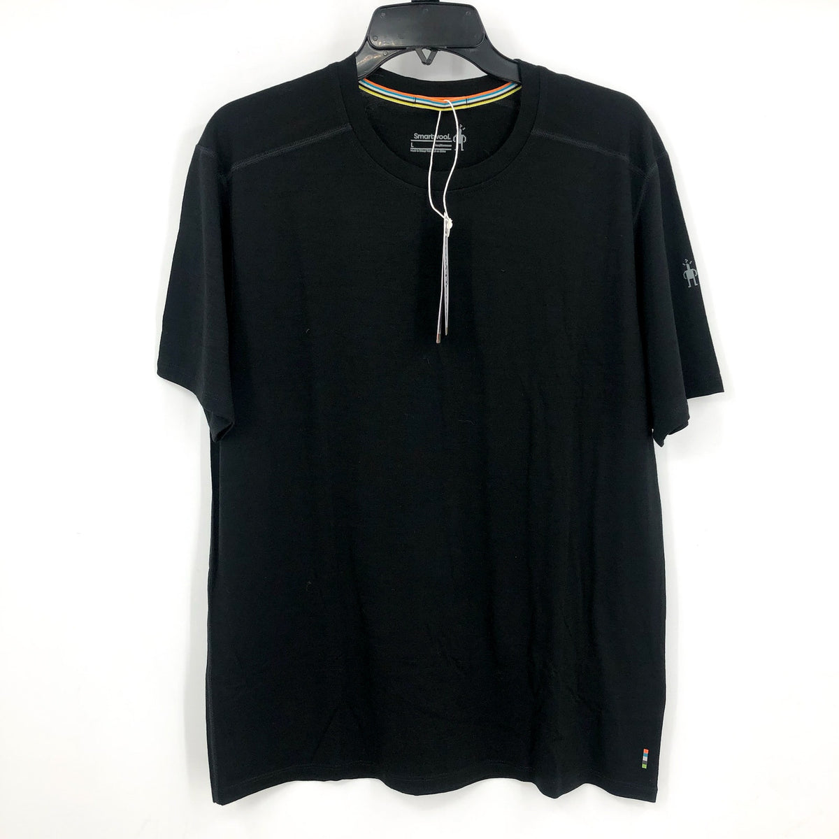 SMARTWOOL Mens Merino Short Sleeve Tee Large Black Crewneck Stretch NWT