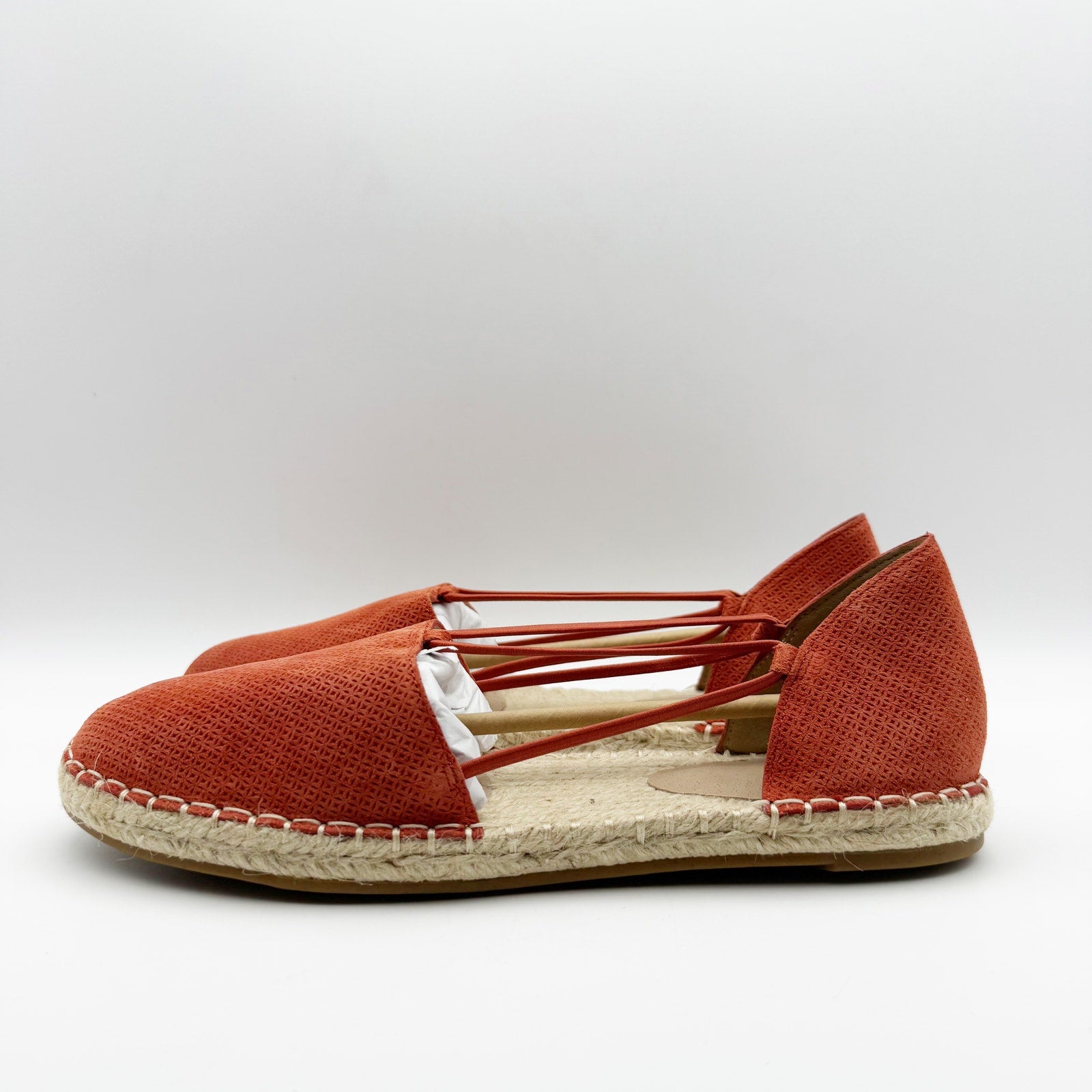 Eileen Fisher Womens Lee Espadrille Flats Size US 8.5 Red Full Grain Leather