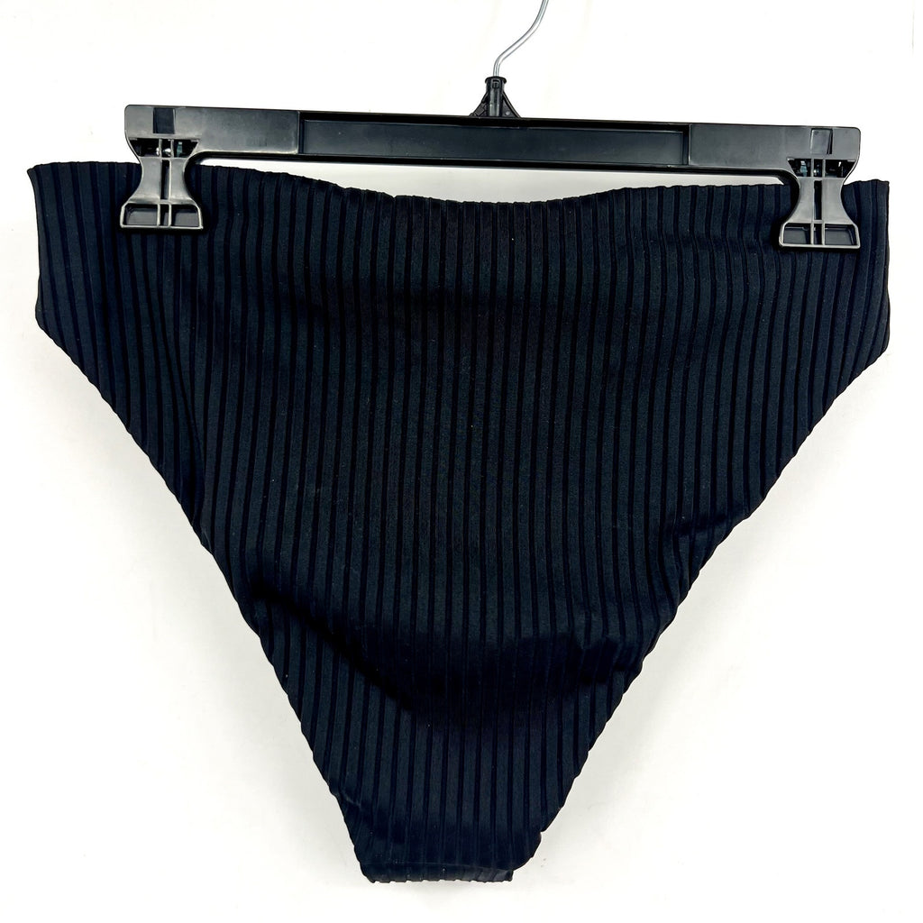 L*SPACE Women's Savannah Classic High Waist Bikini Bottoms Large Black NWT