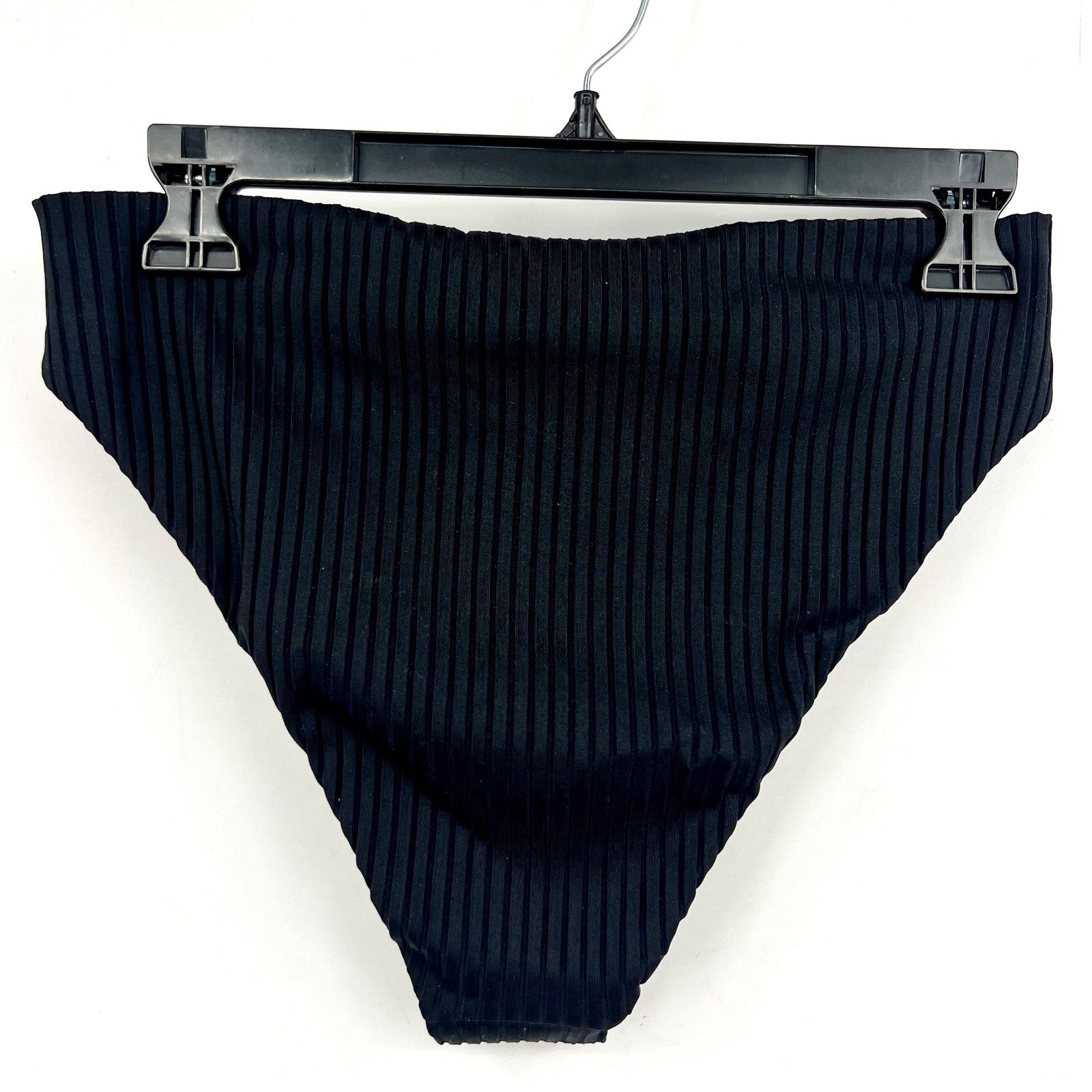 L*SPACE Women's Savannah Classic High Waist Bikini Bottoms Large Black NWT