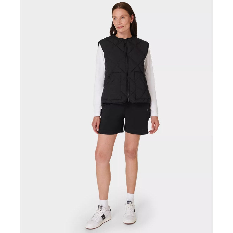 SWEATY BETTY Women's Explorer 5.5" Shorts Size 6 Black Drawcord NWT