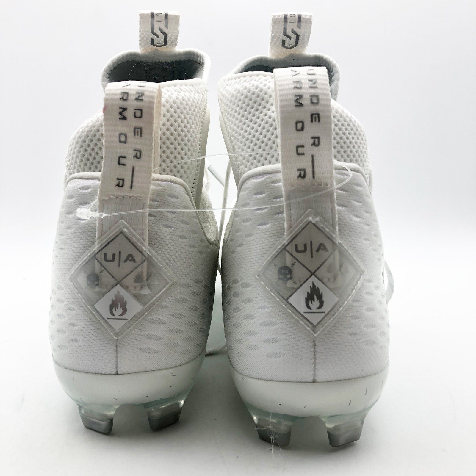 Under Armour Mens Spotlight Lux MC 2.0 Football Cleats Size 8 White Silver NWOB