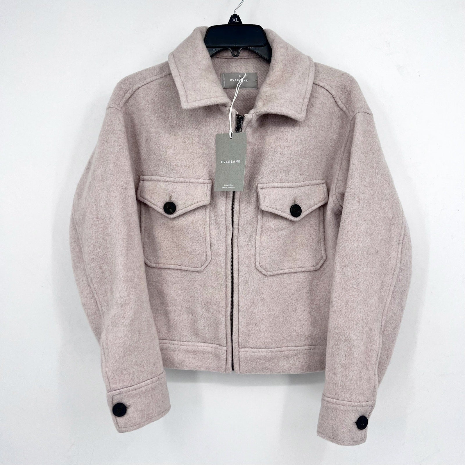 Everlane Womens The Wool Mackinaw Jacket Small Oatmeal Beige NWT