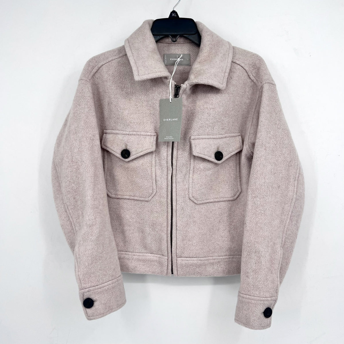 Everlane Womens The Wool Mackinaw Jacket Small Oatmeal Beige NWT