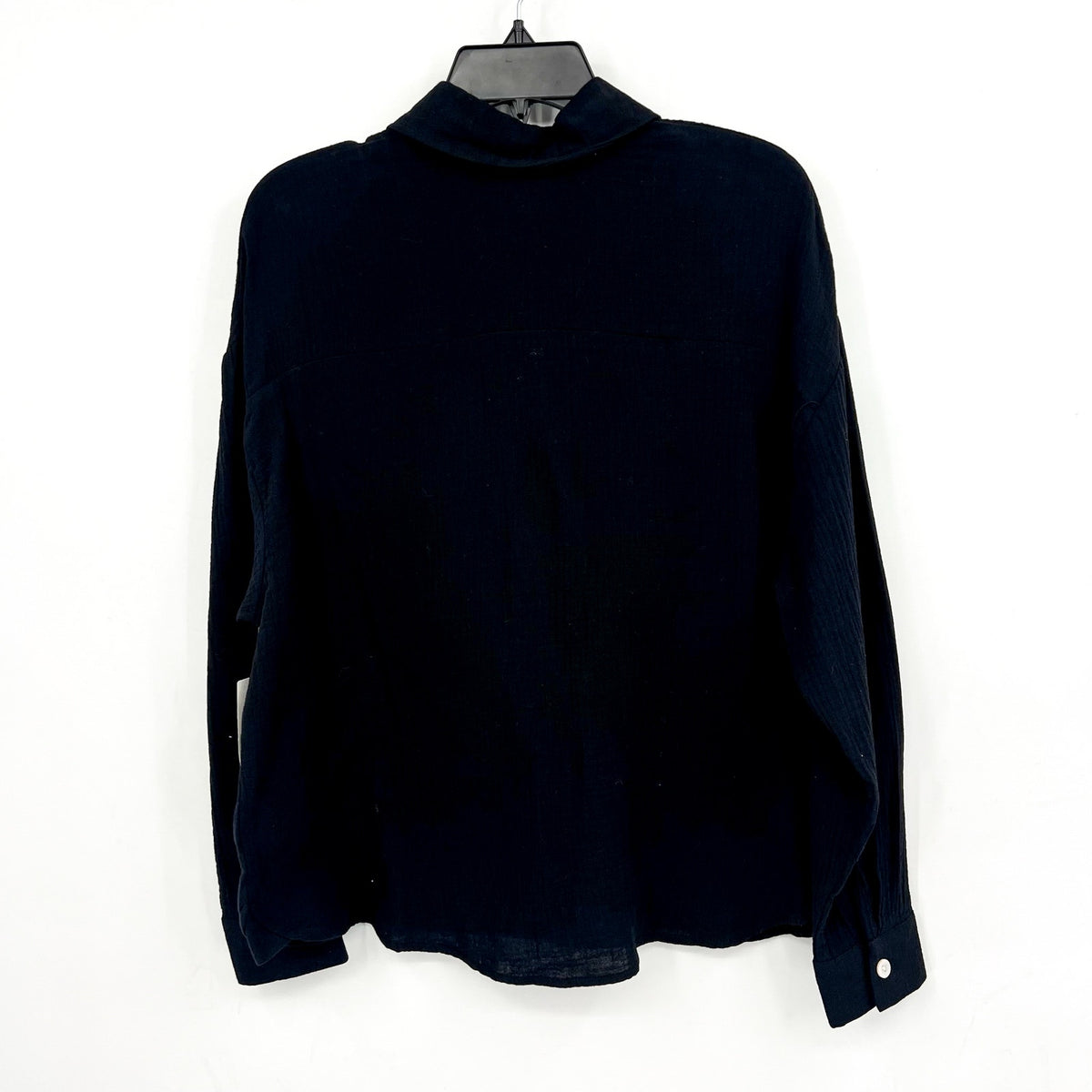 CLUB SOCIAL JADELYNN BROOKE Casual Gauze Shirt Small Black Long Sleeve NWT